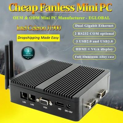 Caractéristiques miniPC industriel fanless Topton